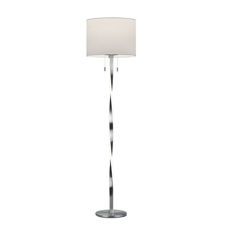 Nikkelen vloerlamp modern, Ramten, 7W, 3000K LED, met schakelaar Nikkelen vloerlamp modern, Ramten, 7W, 3000K LED, met schakelaar