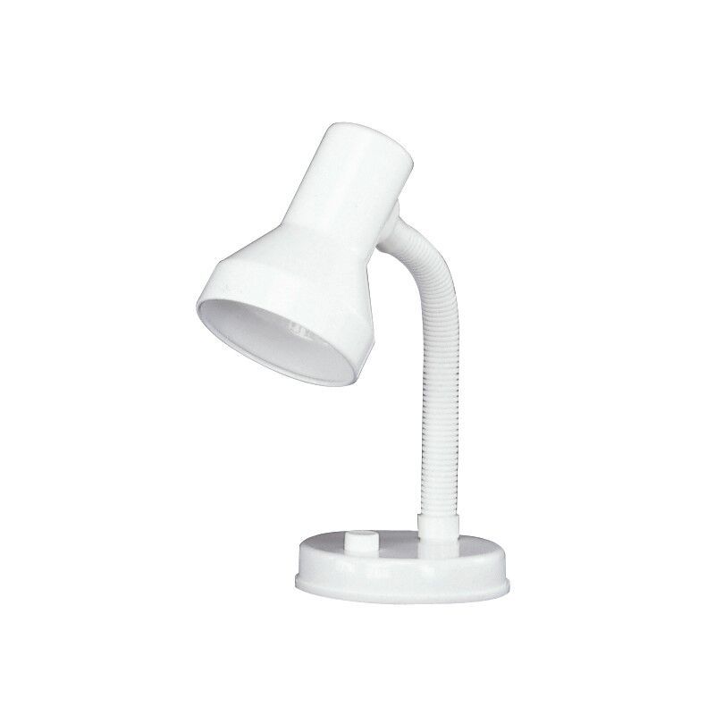 Witte bureaulamp kunststof, Lagos, met schakelaar Witte bureaulamp kunststof, Lagos, met schakelaar