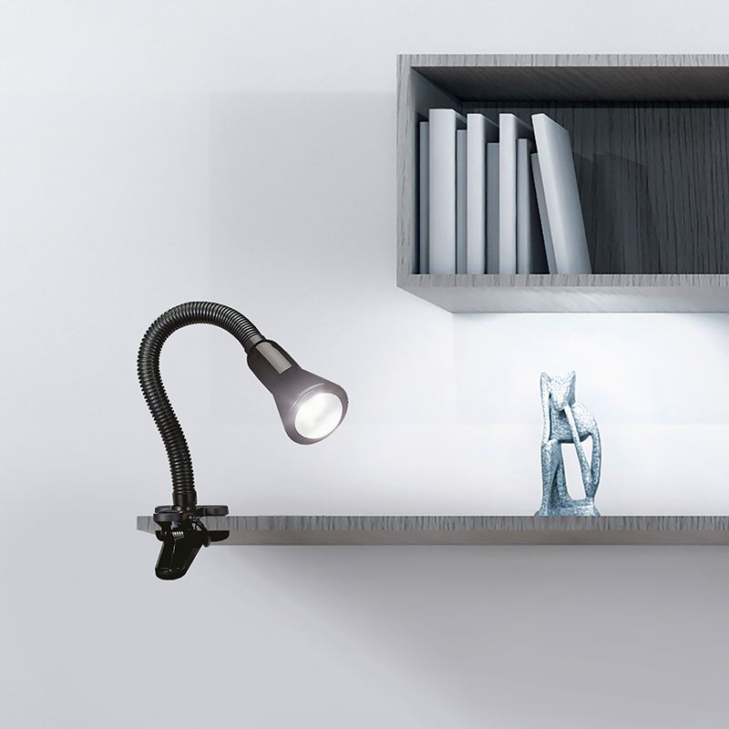 Zwarte klemspot kunststof, Helin, met schakelaar