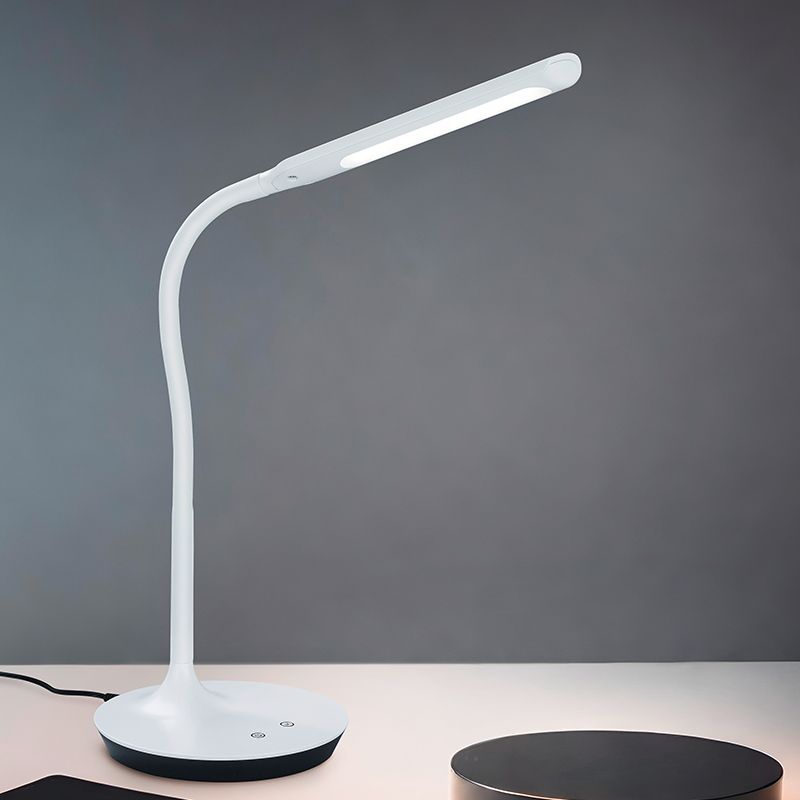 Witte bureaulamp modern, Yanis, 5W, warm tot koud wit verstelbare LED, met schakelaar Witte bureaulamp modern, Yanis, 5W, warm tot koud wit verstelbare LED, met schakelaar