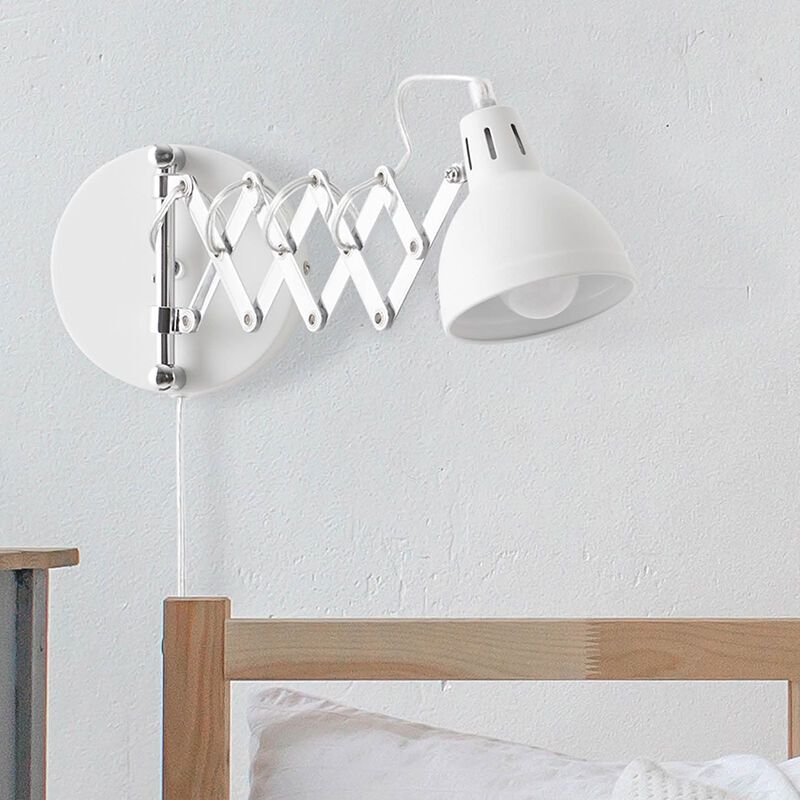 Chromen wandlamp industrieel, Yemaya, met schakelaar