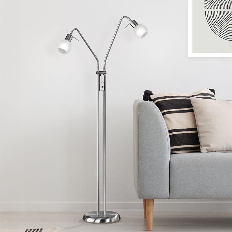 Nikkelen vloerlamp modern, Benita, met schakelaar