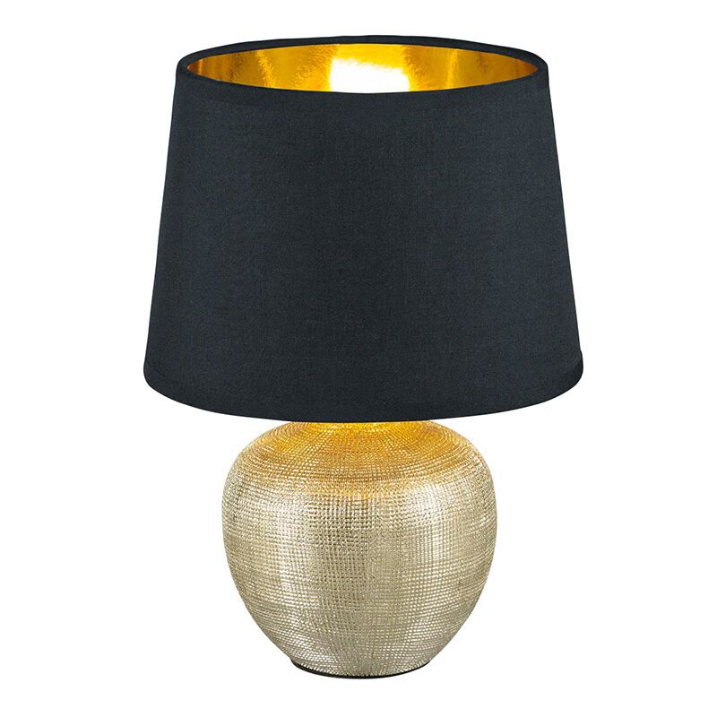 Keramische tafellamp goud, Yet, met schakelaar Keramische tafellamp goud, Yet, met schakelaar