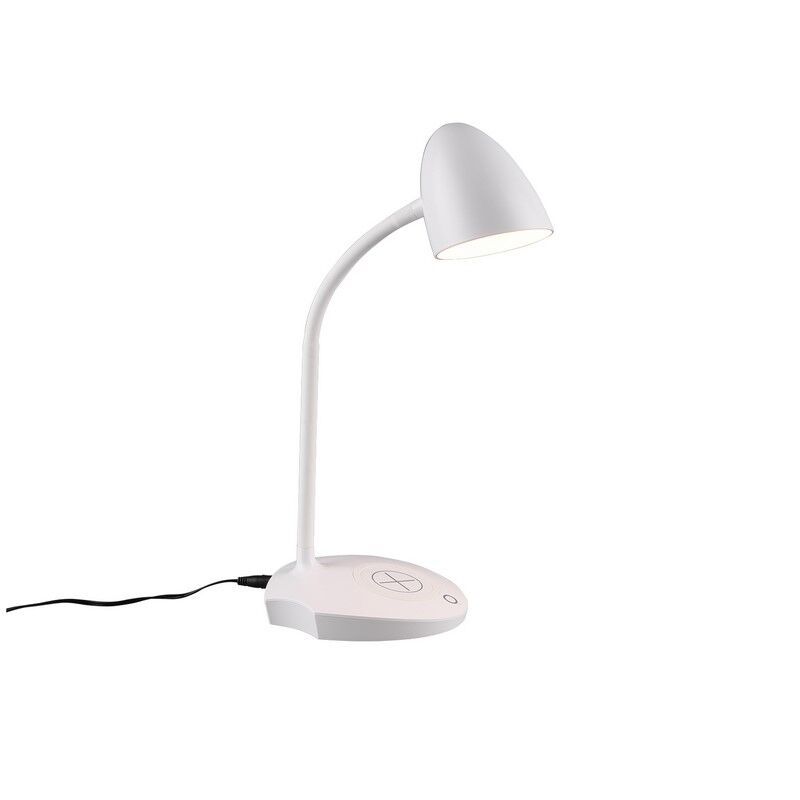Witte bureaulamp modern, Maribo, 4W, 3000K LED, met touchdimmer Witte bureaulamp modern, Maribo, 4W, 3000K LED, met touchdimmer