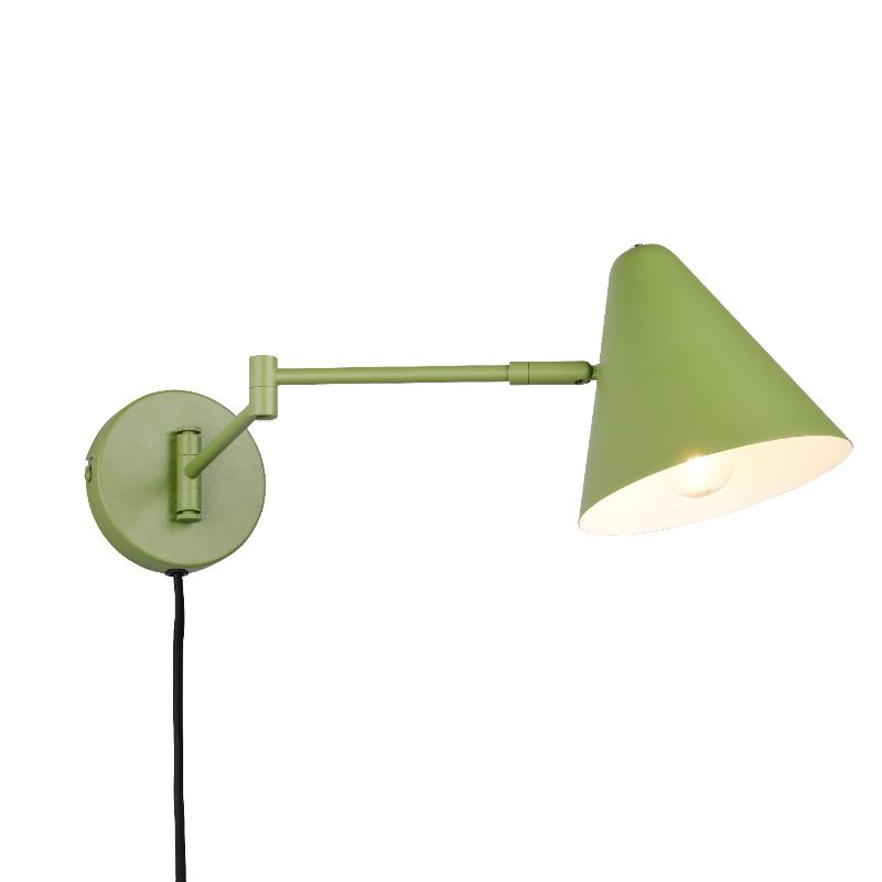 Groene wandlamp modern, Jille, met schakelaar Groene wandlamp modern, Jille, met schakelaar