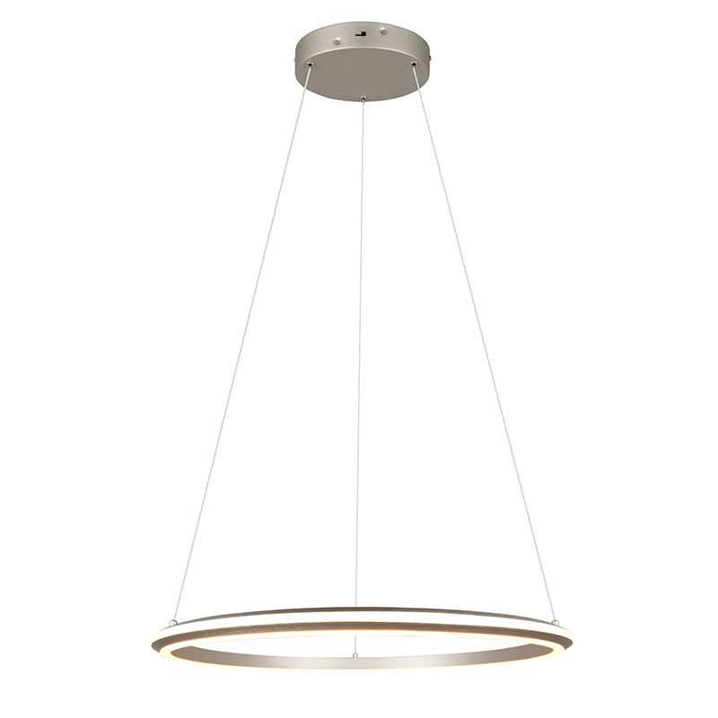 Nikkelen hanglamp modern, Jiry, 48W, white switch LED, 3-staps dimbaar