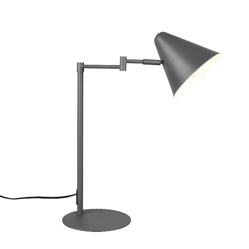 Antraciete bureaulamp modern, Jille, met schakelaar Antraciete bureaulamp modern, Jille, met schakelaar