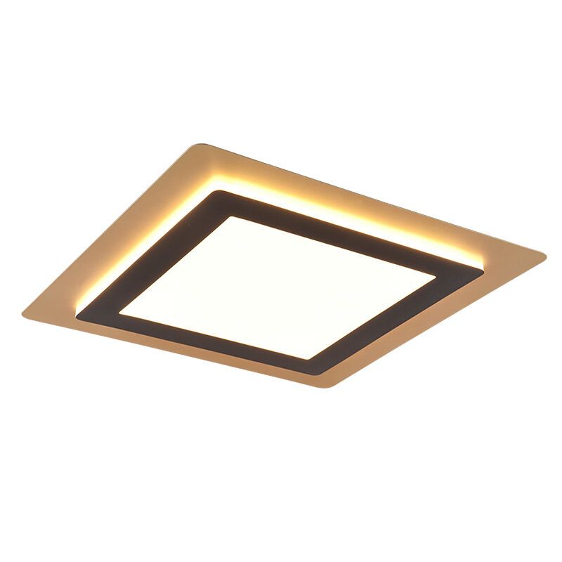 Gouden plafonnière modern, Frans, 46W, warm tot koud wit verstelbare LED, met afstandsbediening