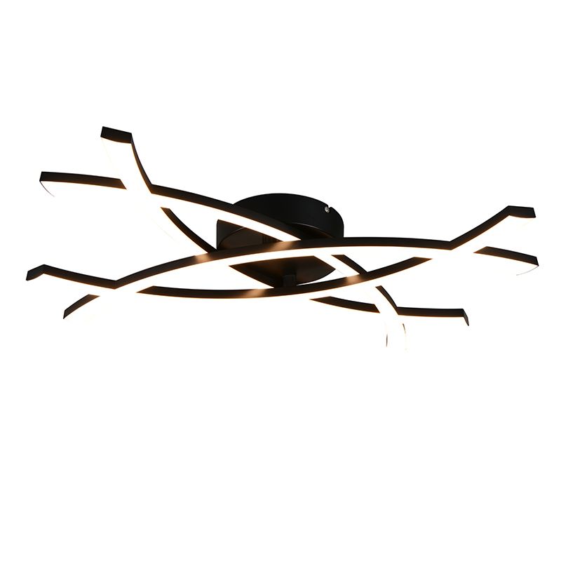 Zwarte plafonnière design, Carien, 22W, 3000K LED