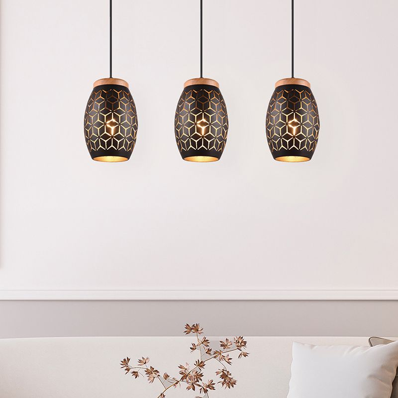 Zwarte hanglamp modern, Delana