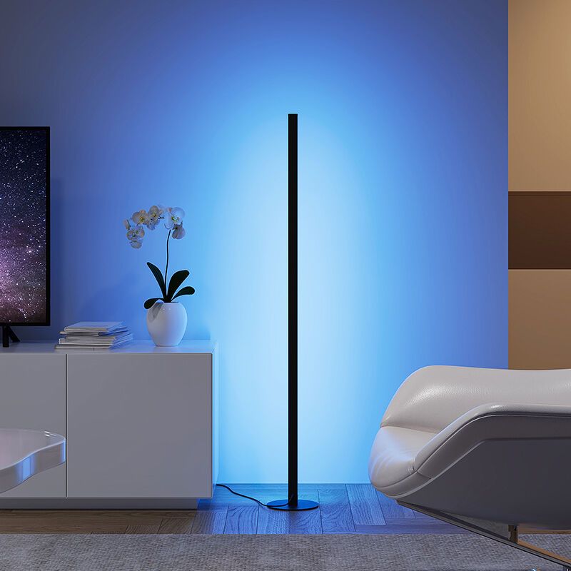 Zwarte vloerlamp modern, Giliam, 11W, RGB LED, met afstandsbediening Zwarte vloerlamp modern, Giliam, 11W, RGB LED, met afstandsbediening