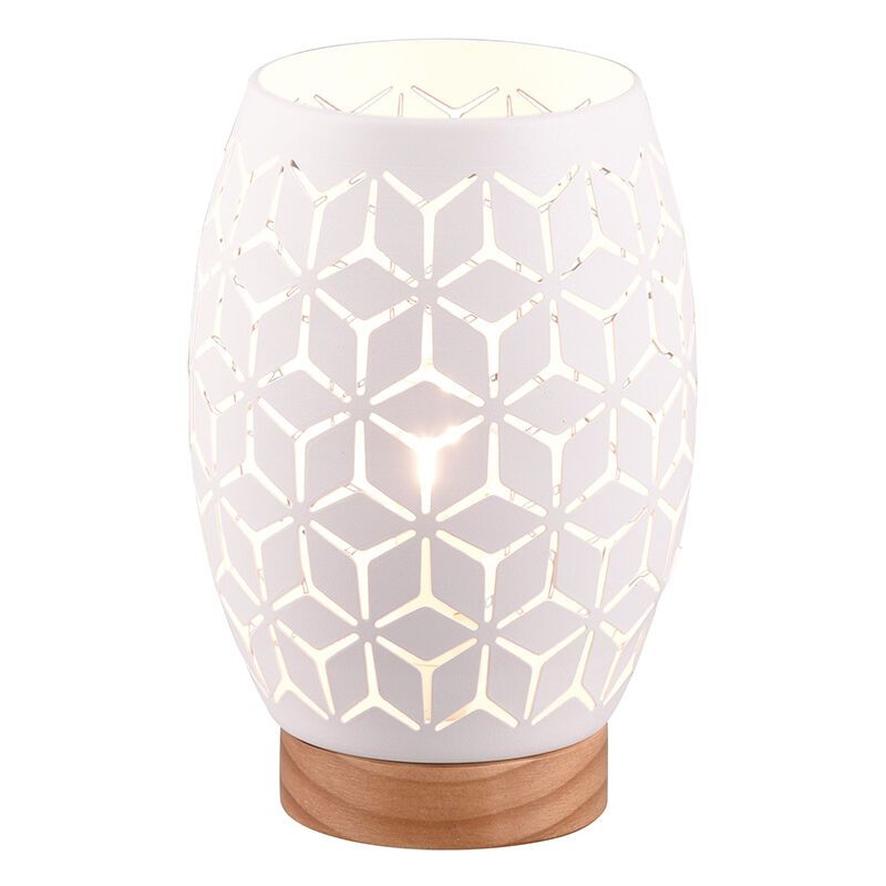 Witte tafellamp modern, Delana