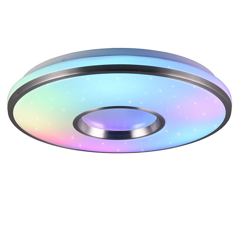 Witte plafonnière kunststof, Franz, 21W, RGBW LED, met afstandsbediening