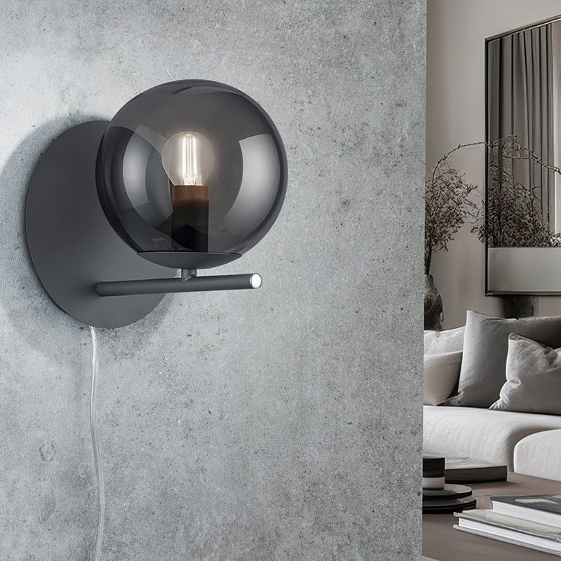 Antraciete wandlamp modern, Silkis, met schakelaar