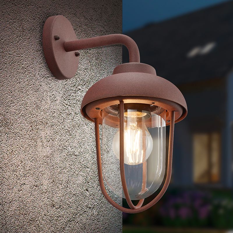 Industriële buitenlamp Trevor, Roestkleurig Industriële buitenlamp Trevor, Roestkleurig