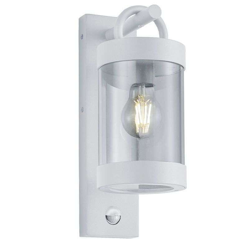 Moderne buitenlamp met bewegingssensor Sambesi, wit, aluminium, IP44