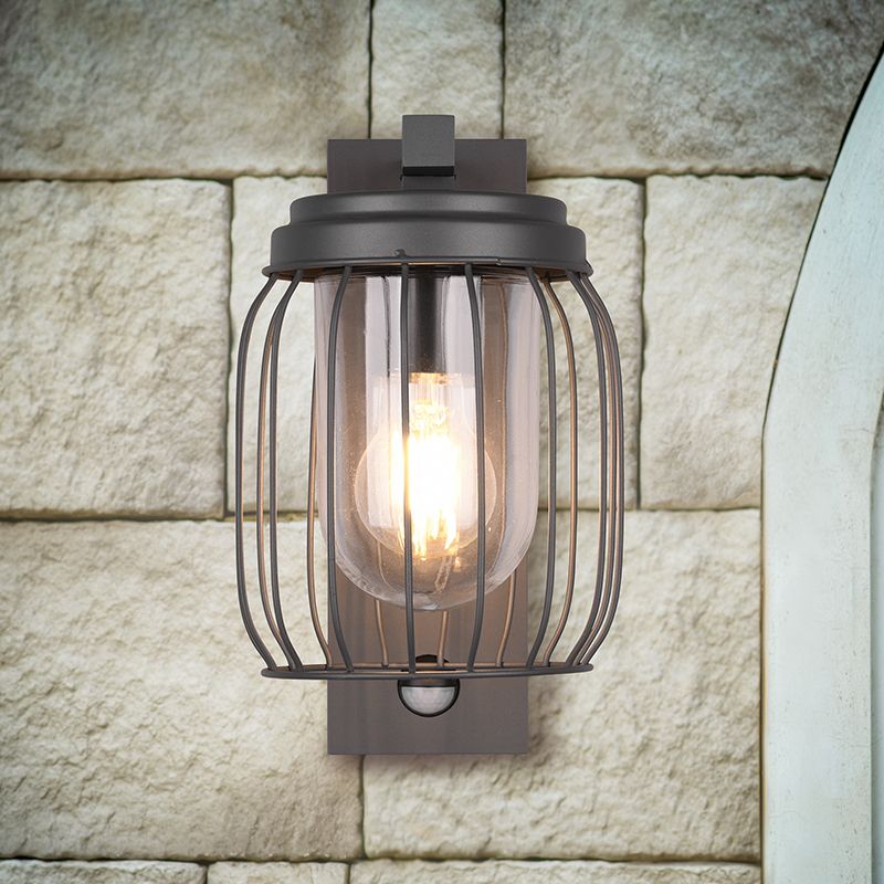 Moderne buitenlamp met bewegingssensor Emanuela, antraciet, aluminium, IP44 Moderne buitenlamp met bewegingssensor Emanuela, antraciet, aluminium, IP44