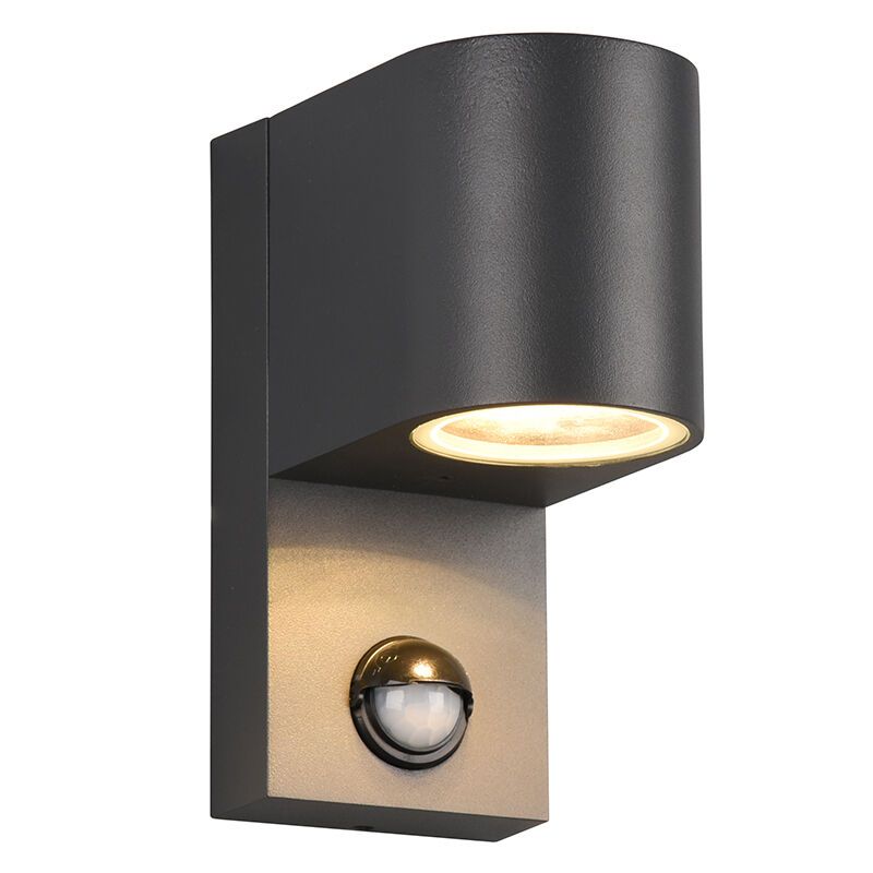 Antraciete buitenlamp met bewegingssensor Laurien, aluminium, modern, IP44