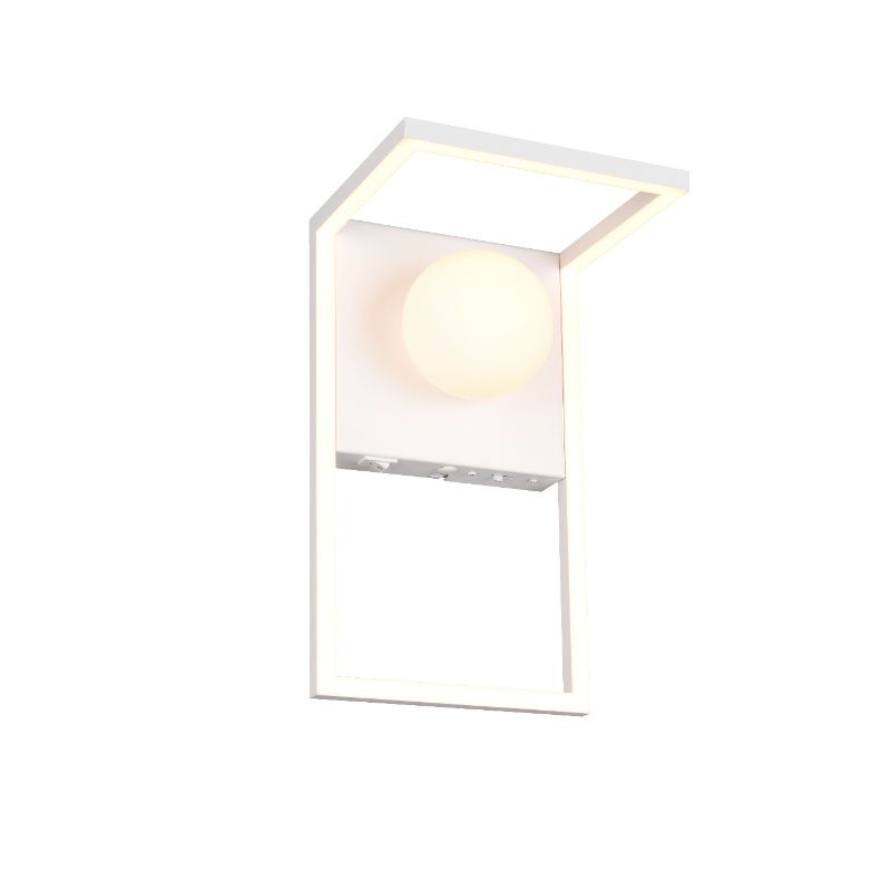 Witte wandlamp modern, Reyhan, 3-staps dimbaar