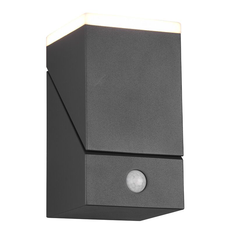 Antraciete buitenlamp met bewegingssensor Liron, aluminium, modern, 7w, 3000K LED Antraciete buitenlamp met bewegingssensor Liron, aluminium, modern, 7w, 3000K LED