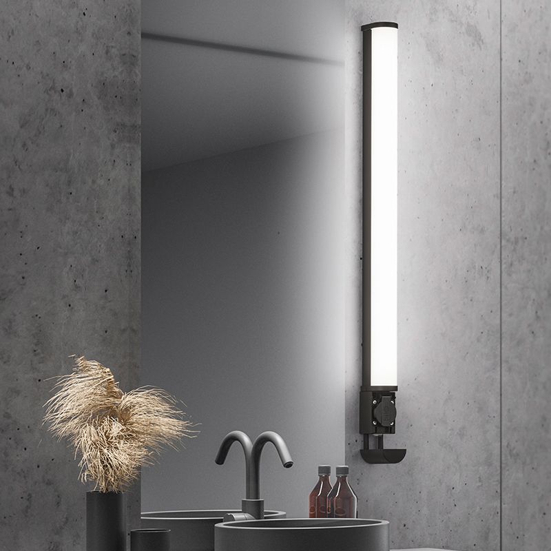 Moderne wandlamp Bernou, zwart, kunststof, geïntegreerde LED Moderne wandlamp Bernou, zwart, kunststof, geïntegreerde LED