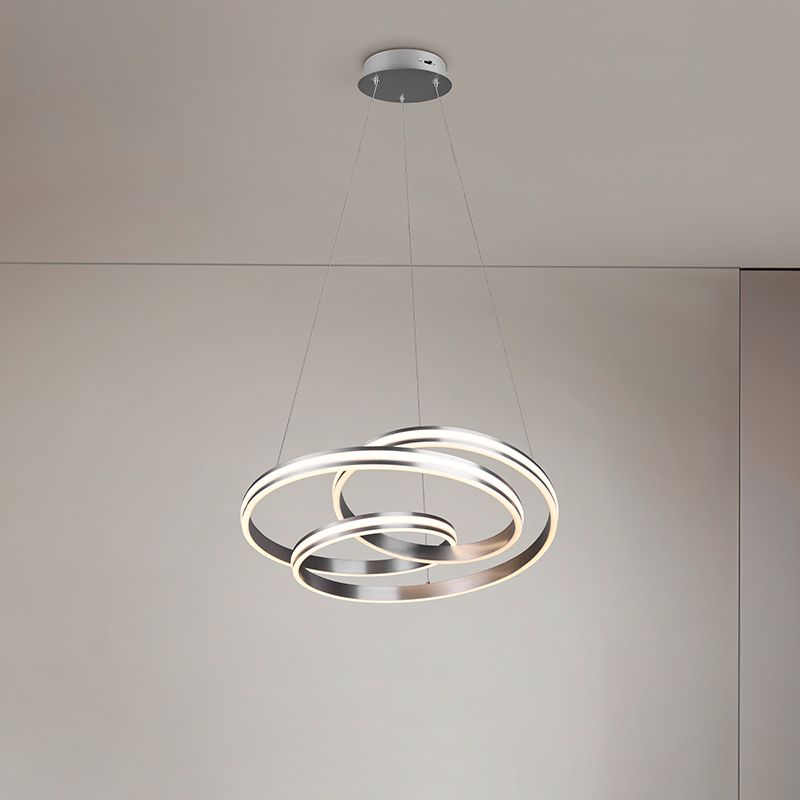 Nikkelen hanglamp modern, Elyse, 60W, in lichtkleur verstelbare LED