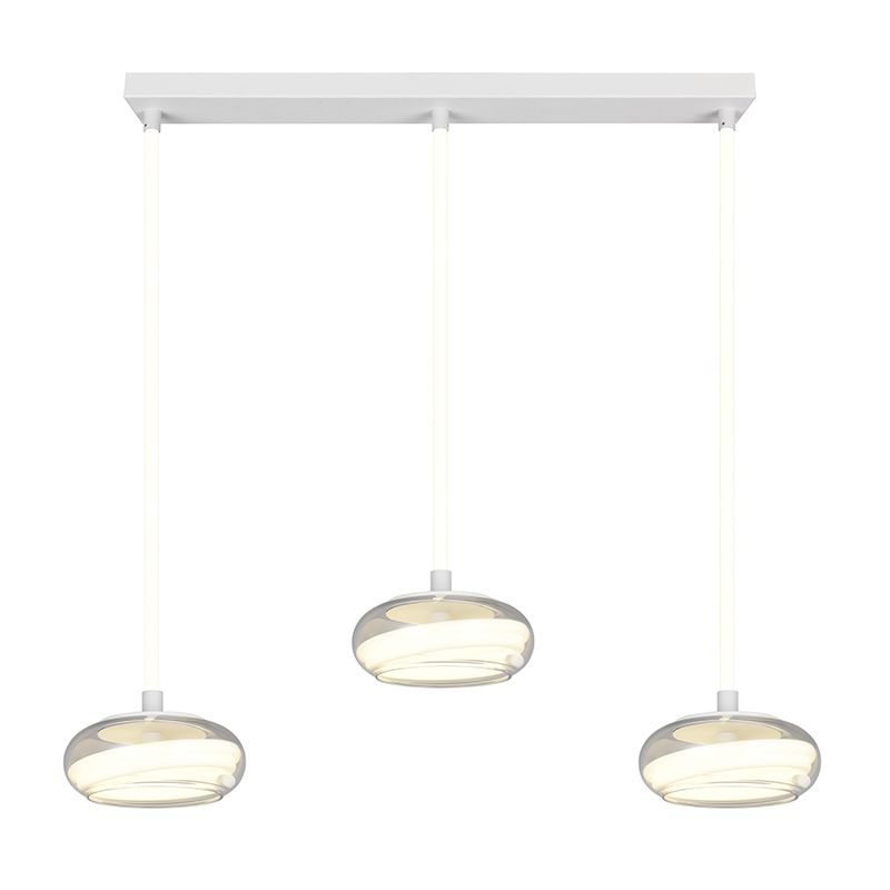 Witte eettafel hanglamp modern, Abdelaziz, 3-staps dimbaar