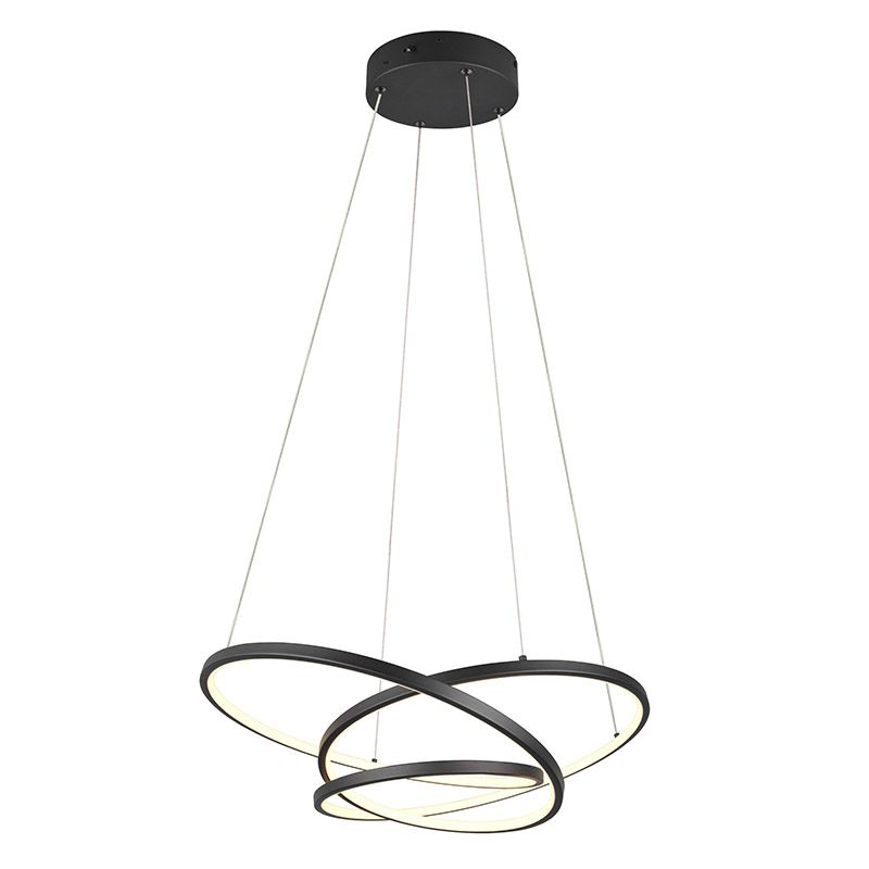 Zwarte hanglamp design, Teodore, 34W, white switch LED, 3-staps dimbaar Zwarte hanglamp design, Teodore, 34W, white switch LED, 3-staps dimbaar