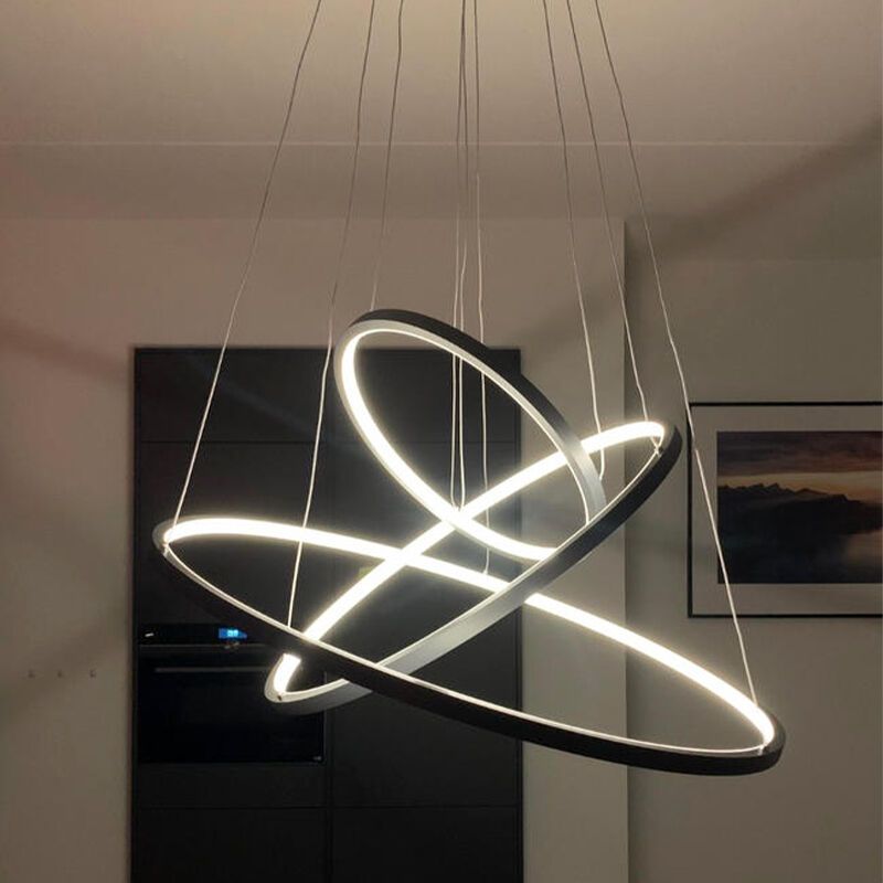 Antraciete hanglamp modern, Harold, 80W, RGBW LED, met afstandsbediening