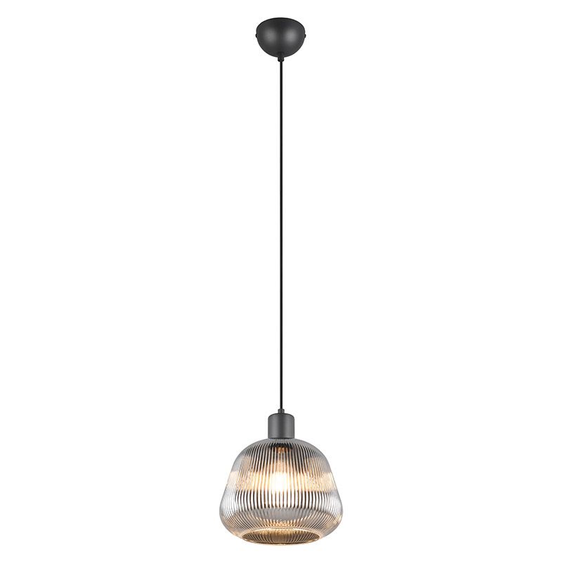 Zwarte hanglamp rookglas, Meriem Zwarte hanglamp rookglas, Meriem