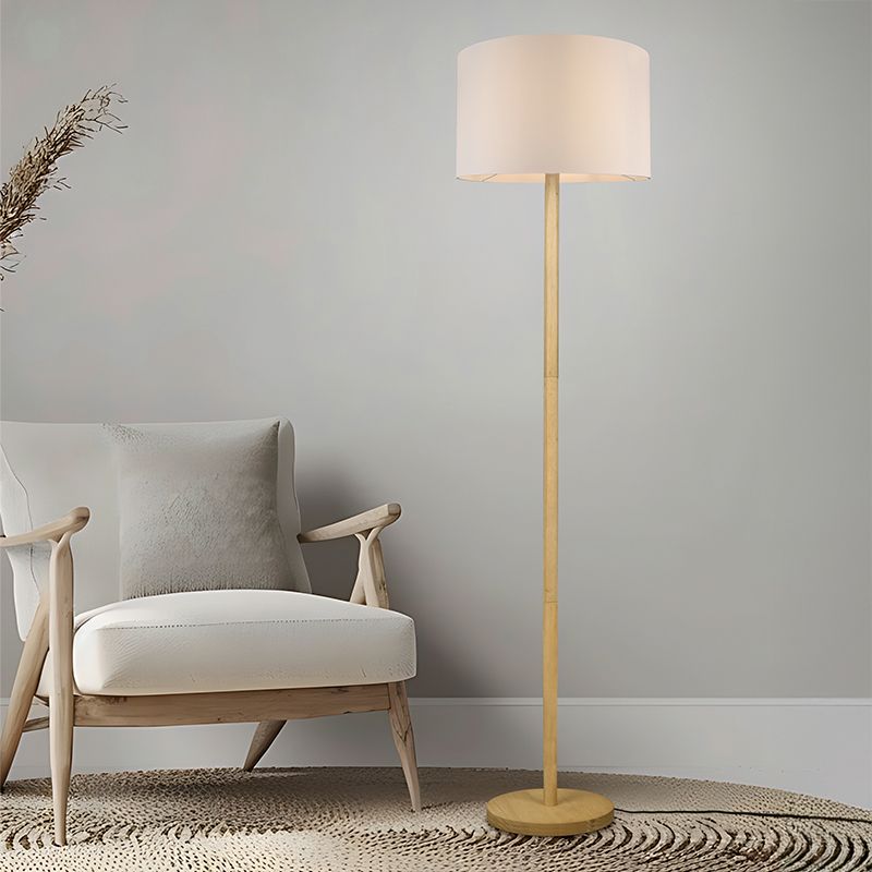 Moderne vloerlamp hout, Caya, met schakelaar