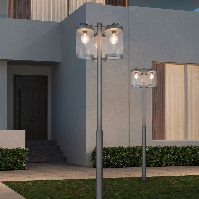 Antraciete staande buitenlamp met schemersensor modern, Sambesi, IP44