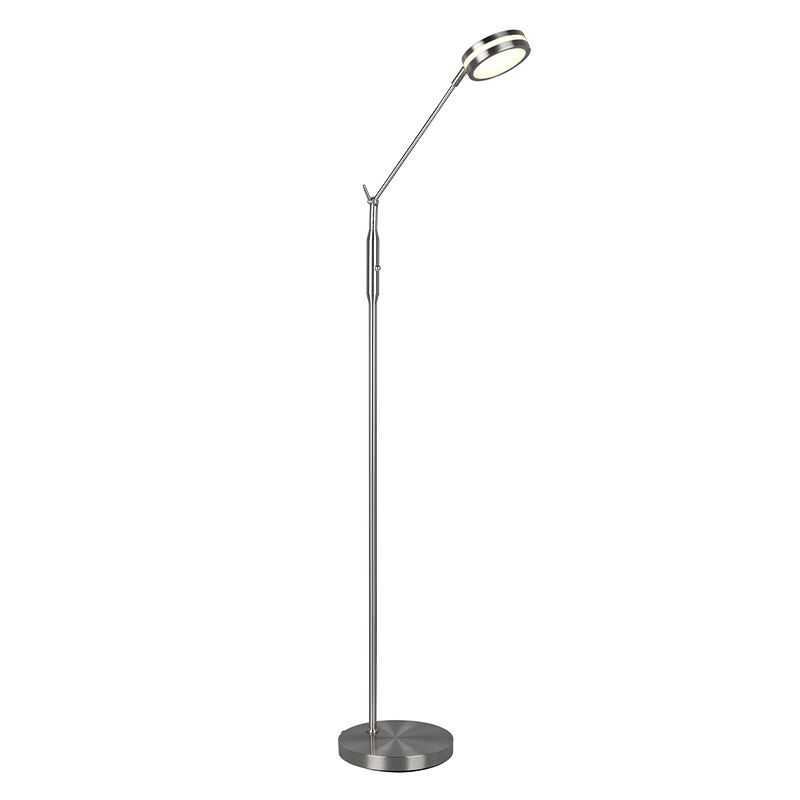 Nikkelen staande leeslamp Marjon, metaal, modern, 6w, warm tot koud wit verstelbare LED Nikkelen staande leeslamp Marjon, metaal, modern, 6w, warm tot koud wit verstelbare LED