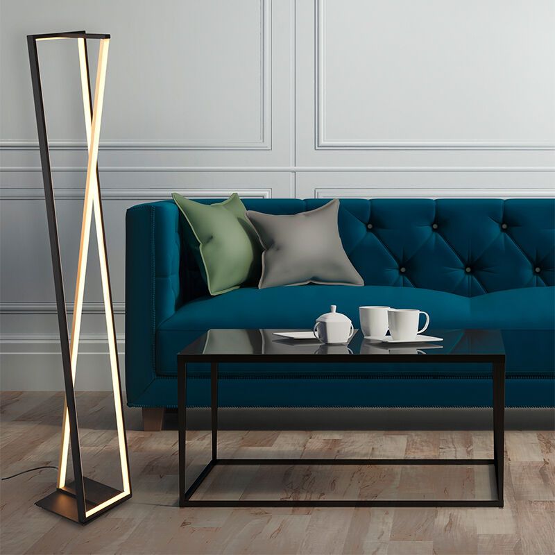 Zwarte vloerlamp modern, Chadi, 26W, warm tot koud wit verstelbare LED