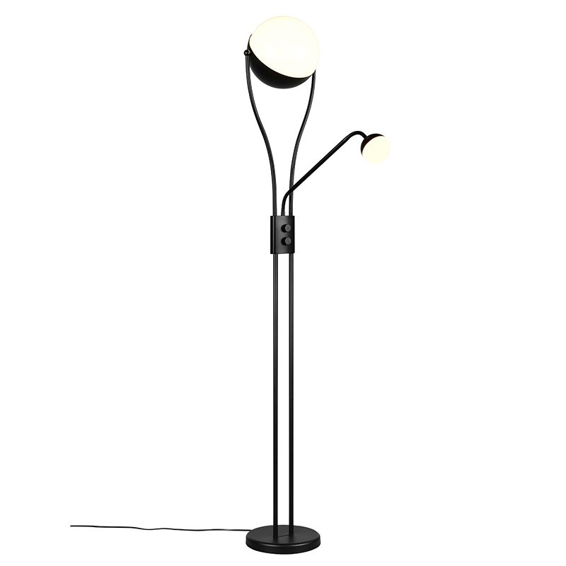 Zwarte vloerlamp modern, Xelly, 18W, 3000K LED, met schakelaar