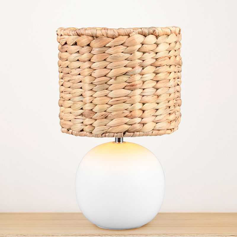 Bruine tafellamp landelijk, Minouk, met schakelaar