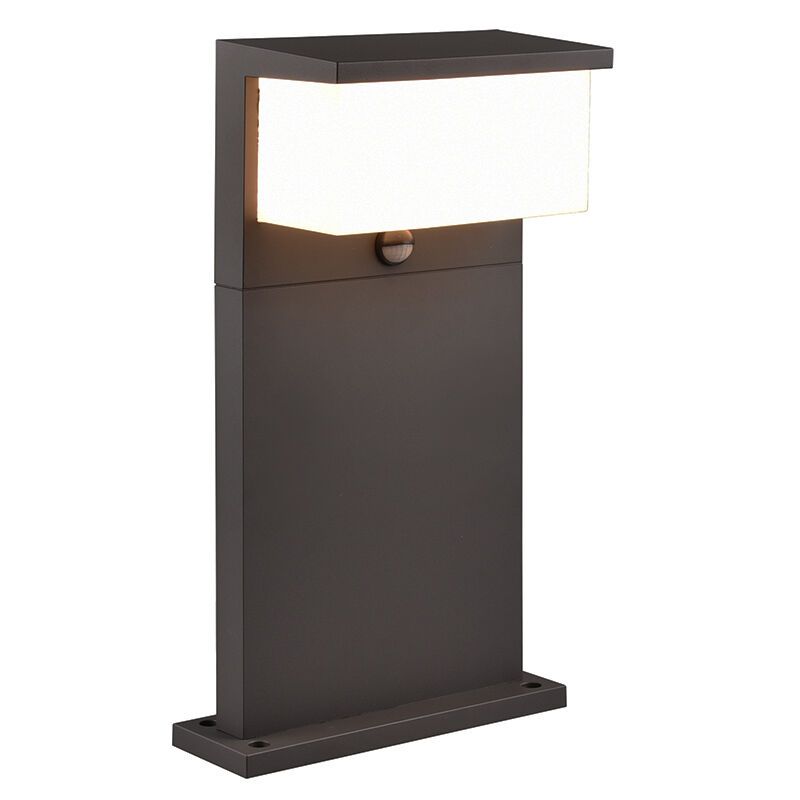 Antraciete staande buitenlamp met bewegingssensor modern, Slimane, 13W, 3000K LED, IP54 Antraciete staande buitenlamp met bewegingssensor modern, Slimane, 13W, 3000K LED, IP54