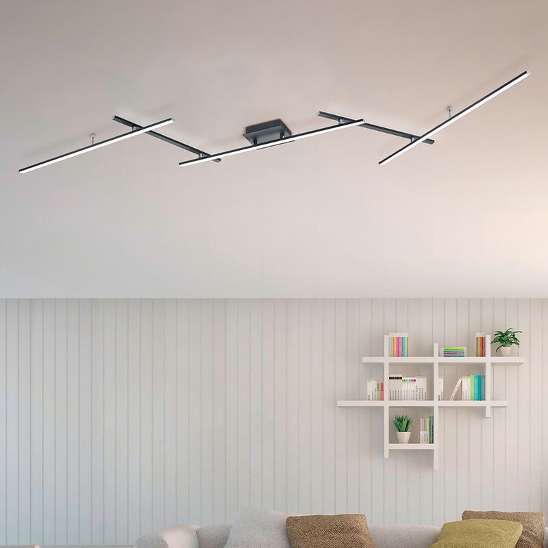 Zwarte plafonnière modern, Nadja, 22W, RGBW LED, met afstandsbediening