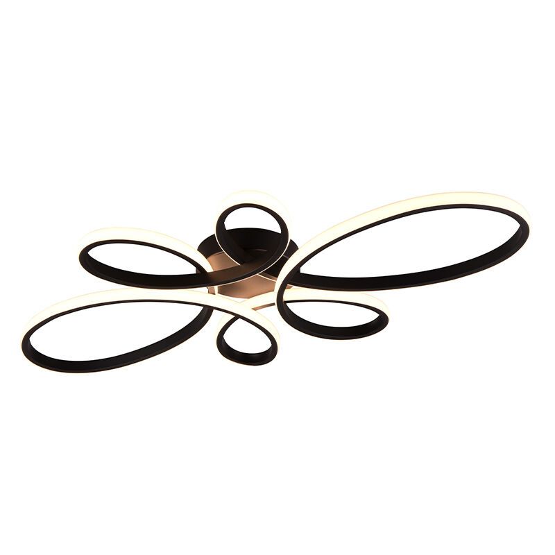 Zwarte plafondlamp design, Vikash, 32W, 3000K LED, 3-staps dimbaar Zwarte plafondlamp design, Vikash, 32W, 3000K LED, 3-staps dimbaar