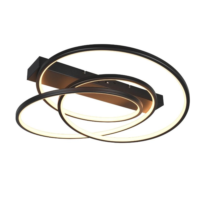 Zwarte plafonnière design, Teodore, 34W, white switch LED, 3-staps dimbaar