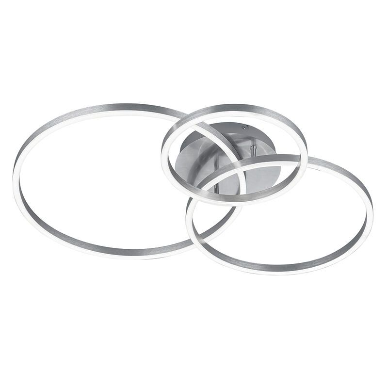 Nikkelen plafonnière modern, Elze, 28W, RGBW LED, met afstandsbediening