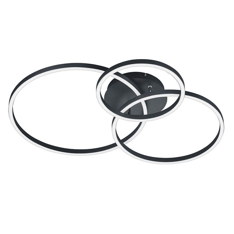 Zwarte plafonnière modern, Elze, 28W, RGBW LED, met afstandsbediening