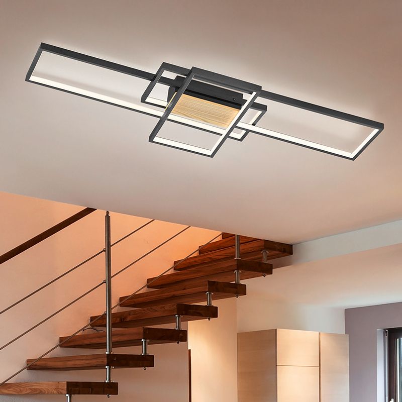 Zwarte plafonniere Plane, metaal, modern, 35 watt Zwarte plafonniere Plane, metaal, modern, 35 watt
