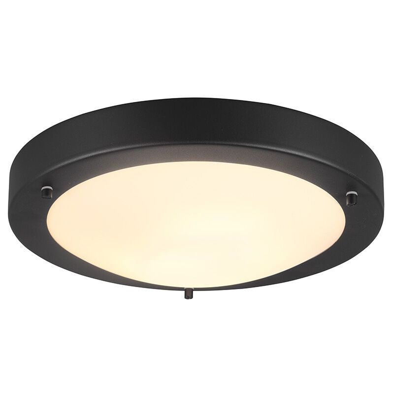 Moderne badkamer plafondlamp Hadleigh, zwart, metaal, IP44