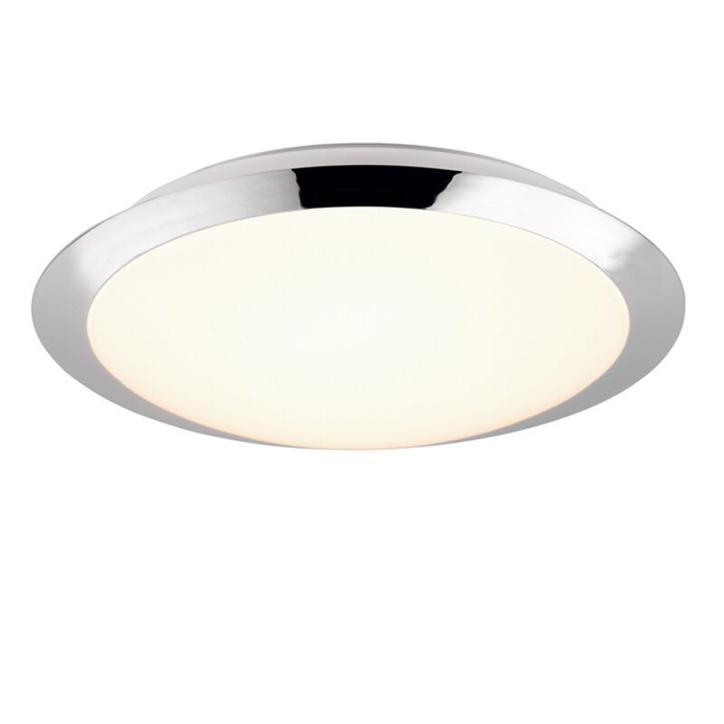 Chromen badkamer plafondlamp Ronan, kunststof, 12w, 3000K LED Chromen badkamer plafondlamp Ronan, kunststof, 12w, 3000K LED