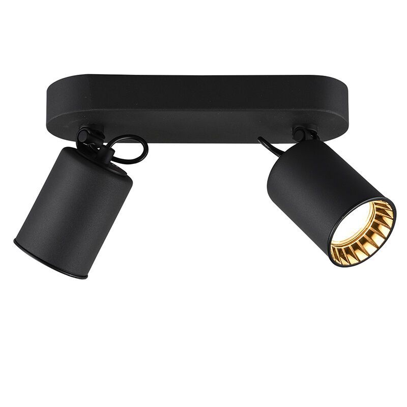 Zwarte plafondspot Shaquan, metaal, modern