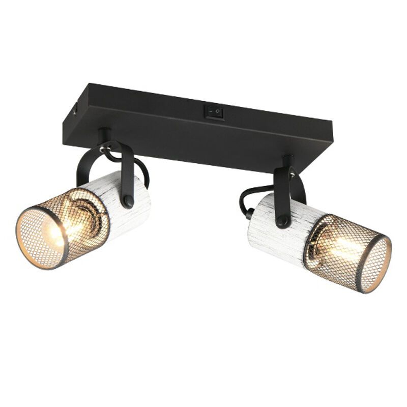 Zwarte wandspot vintage, Marjet, met schakelaar