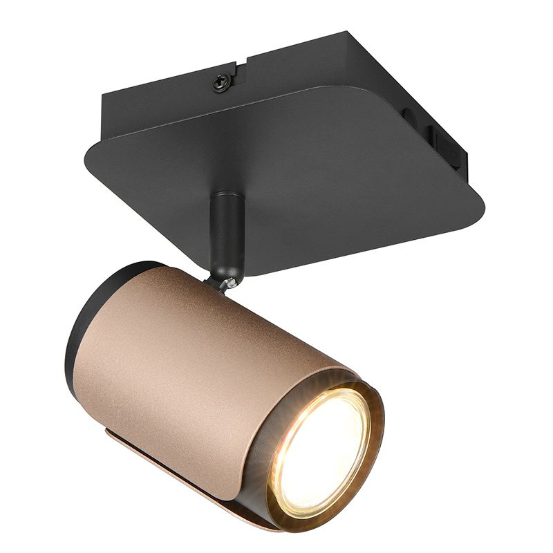 Bruine wandspot modern, Quintijn, met schakelaar Bruine wandspot modern, Quintijn, met schakelaar