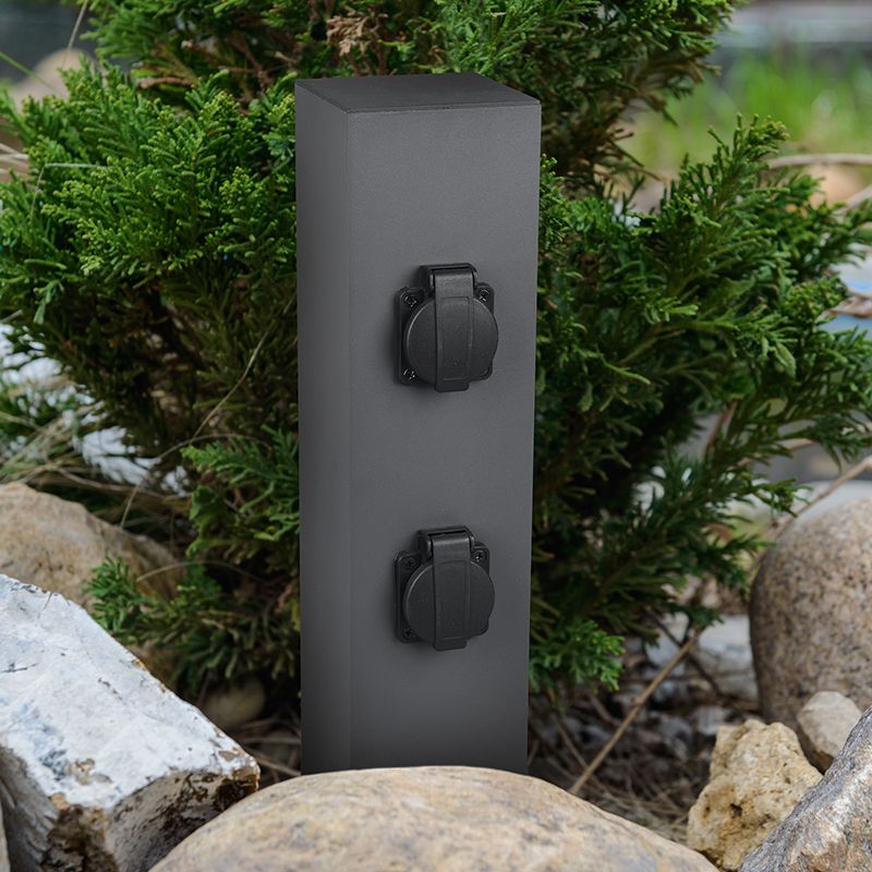 Antraciete elektriciteitspaal  Jafari, metaal, modern