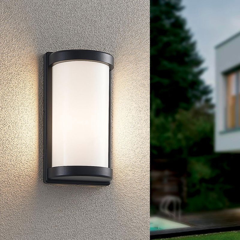 Zwarte buitenlamp aluminium, Mesut, IP44
